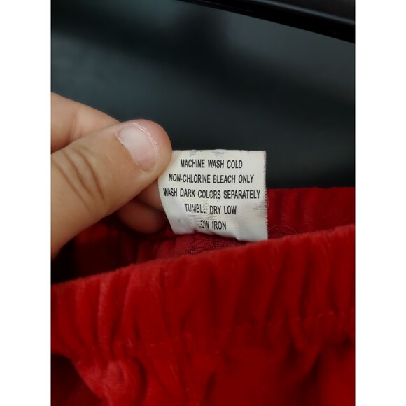 Vintage Anthony Richards Women's 3X Red Velour Pullover Sweatshirt & Pants Set - Picture 8 of 12